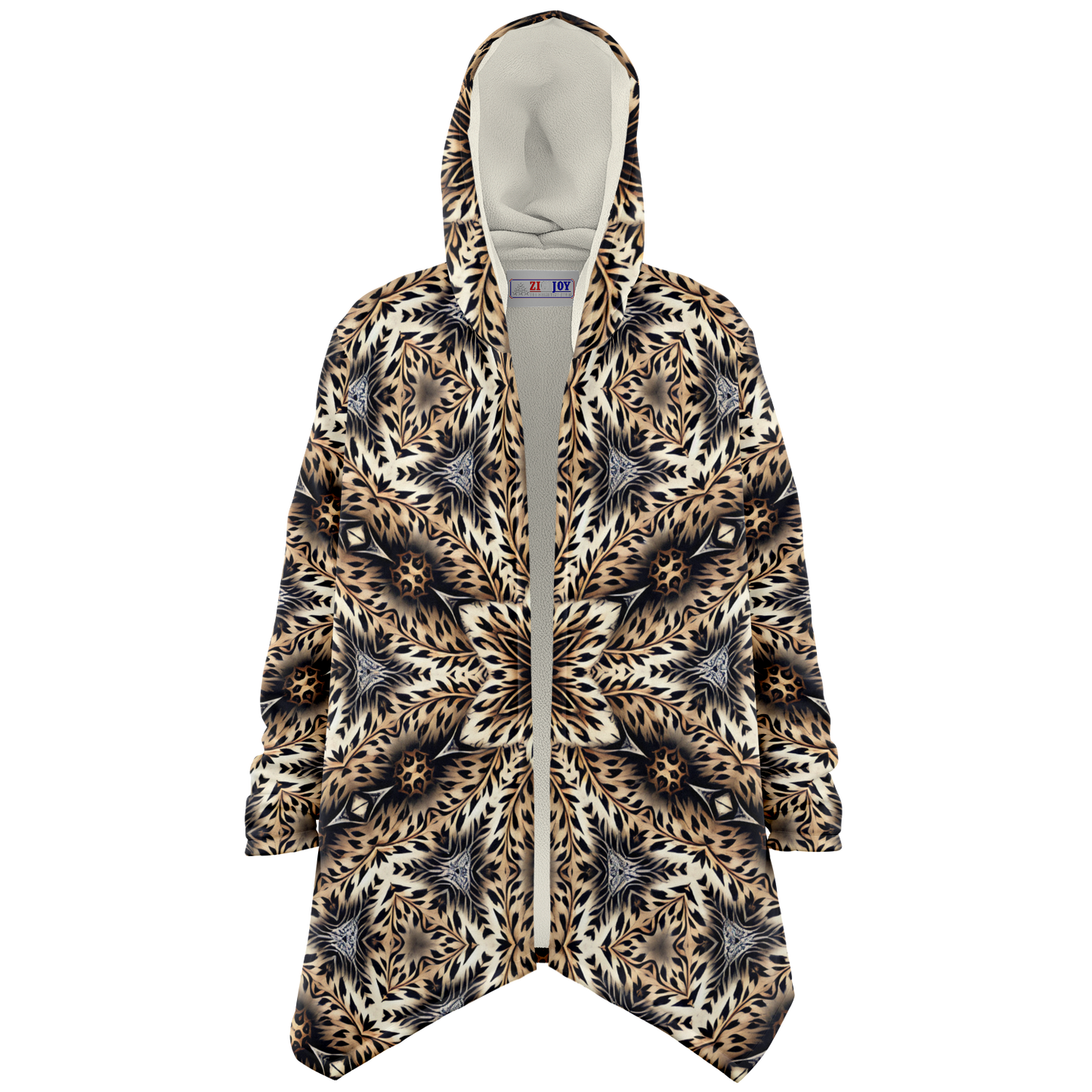 Men's Leopard Kaleidoscope Pattern All-Over Print Microfleece Cloak