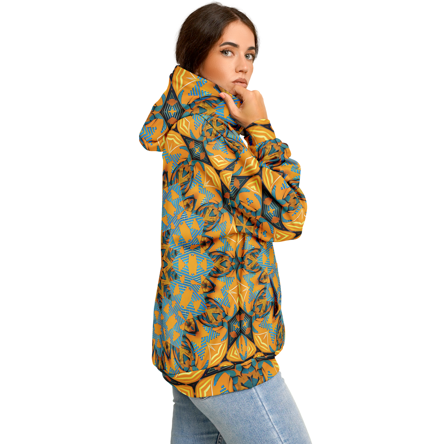 Women's Boho Mosaic Patterned Heavyweight Oversized Hoodie
