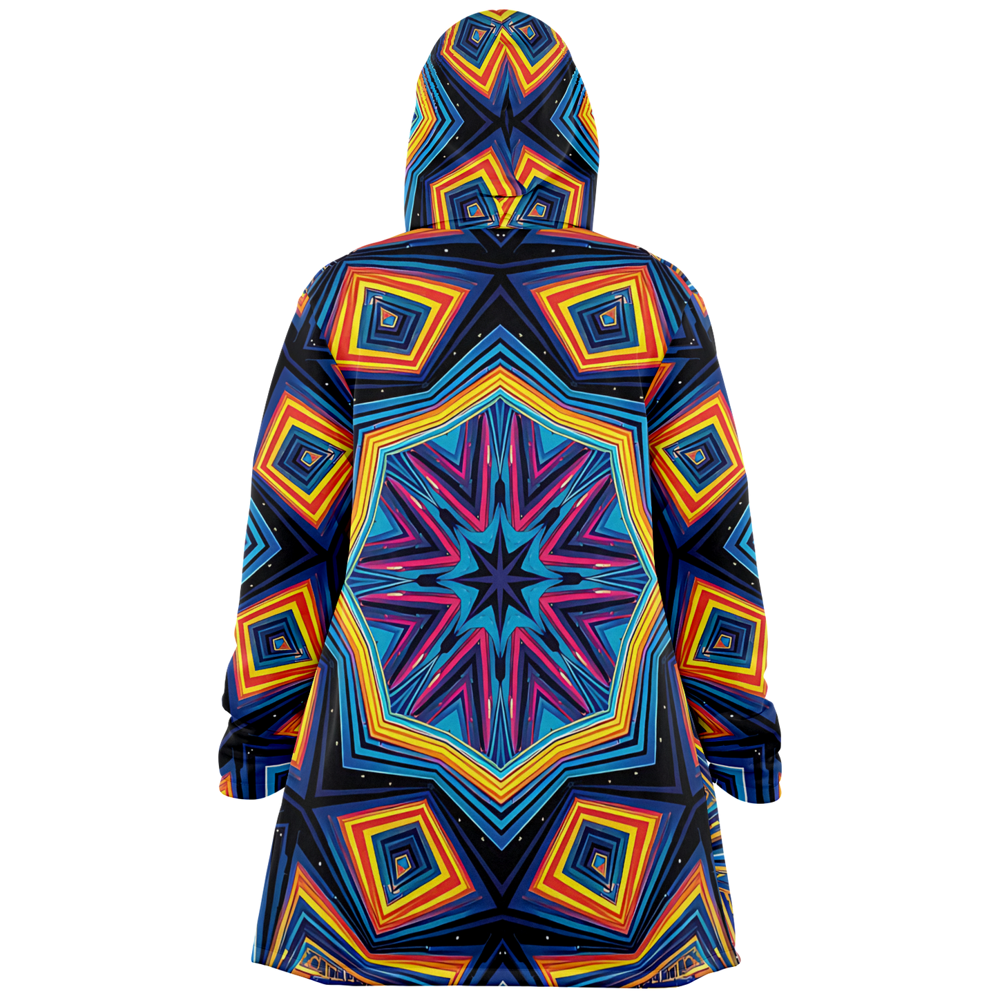 Men's Kaleidoscope Geometric Pattern All Over Print Microfleece Cloak