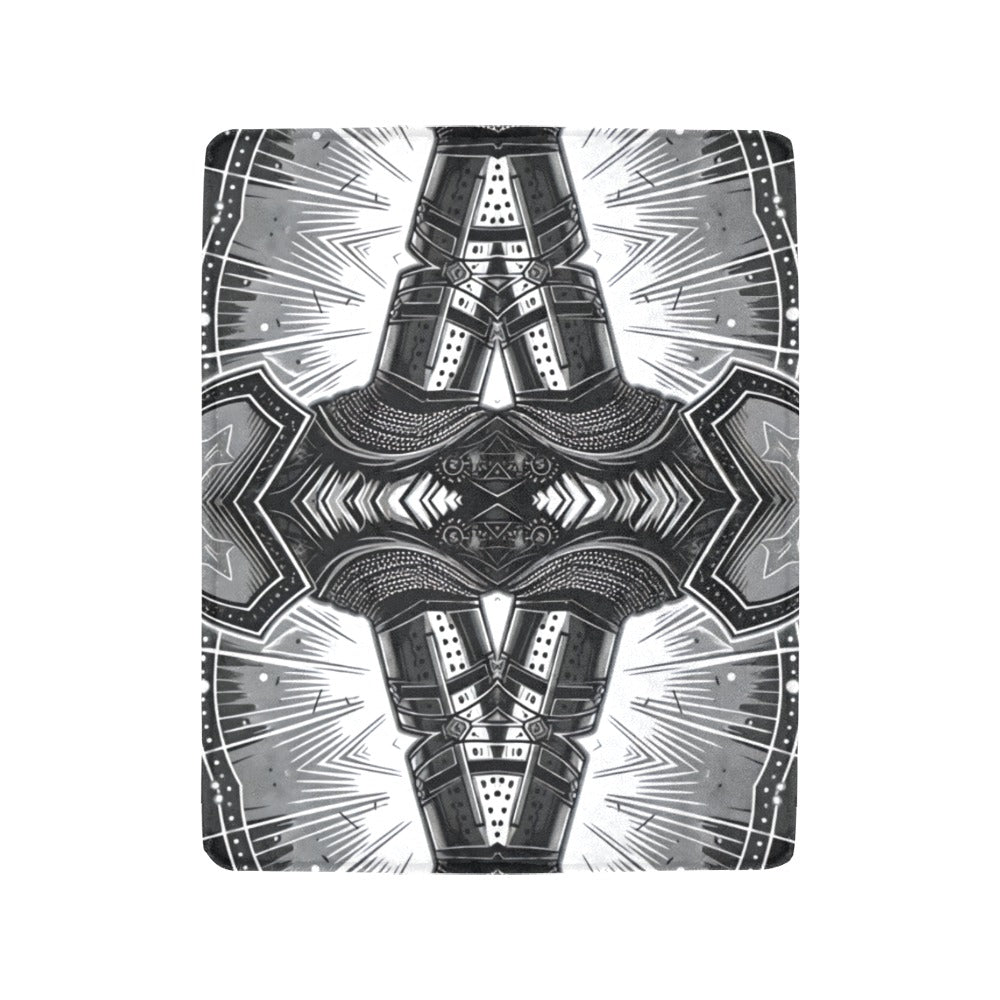 Classic Black & White Geometric Pattern All Over Print All Over Print Ultra-Soft Micro Fleece Blanket 40"x50"