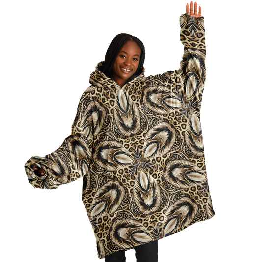 Women's Leopard Kaleidoscope Pattern All-Over Print Snug Hoodie