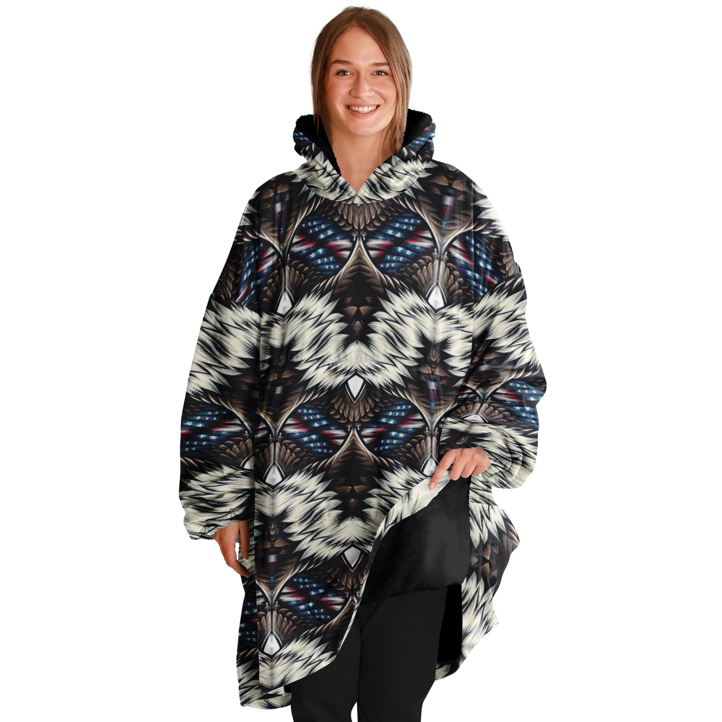 Women's Geometric Tribal Pattern All Over Print Snug Hoodie