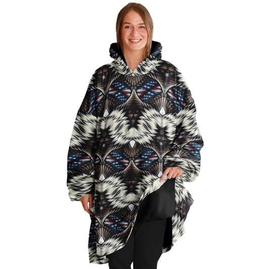 Women's Geometric Tribal Pattern All Over Print Snug Hoodie