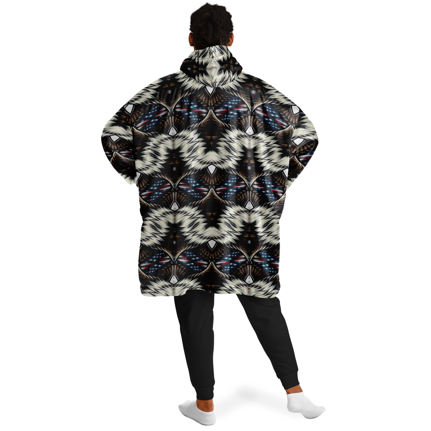 Men's Geometric Tribal Pattern All Over Print Snug Hoodie