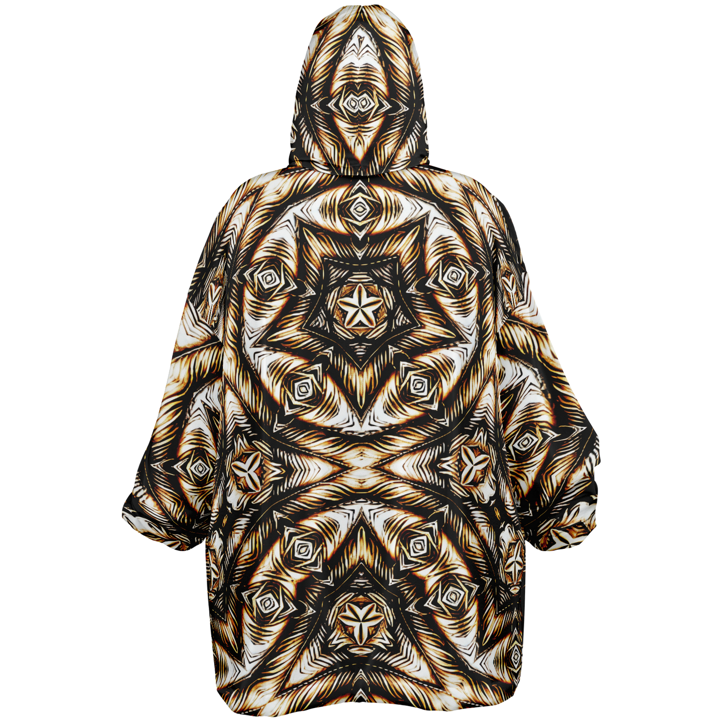 Men's Geometric Pattern All-Over Print Snug Hoodie