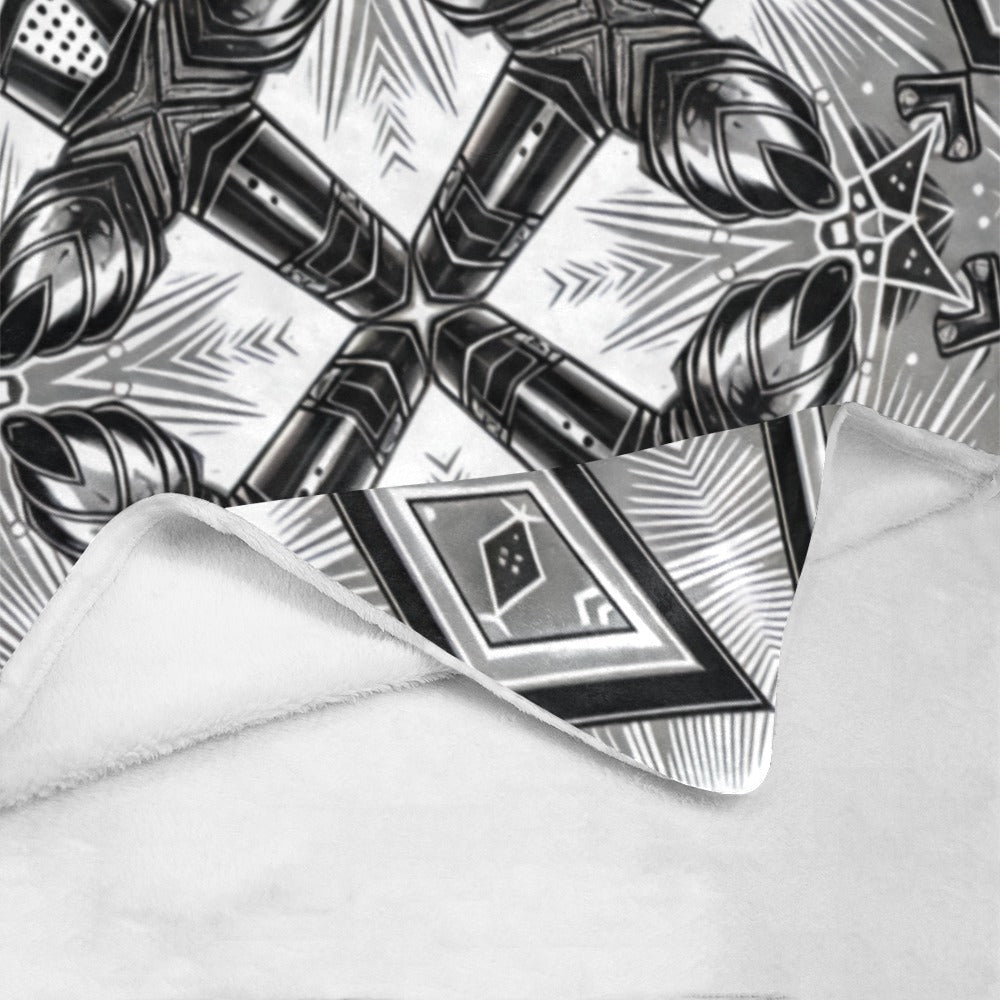 Monochrome Gothic Cross Pattern All Over print All Over Print Ultra-Soft Micro Fleece Blanket 40"x50"