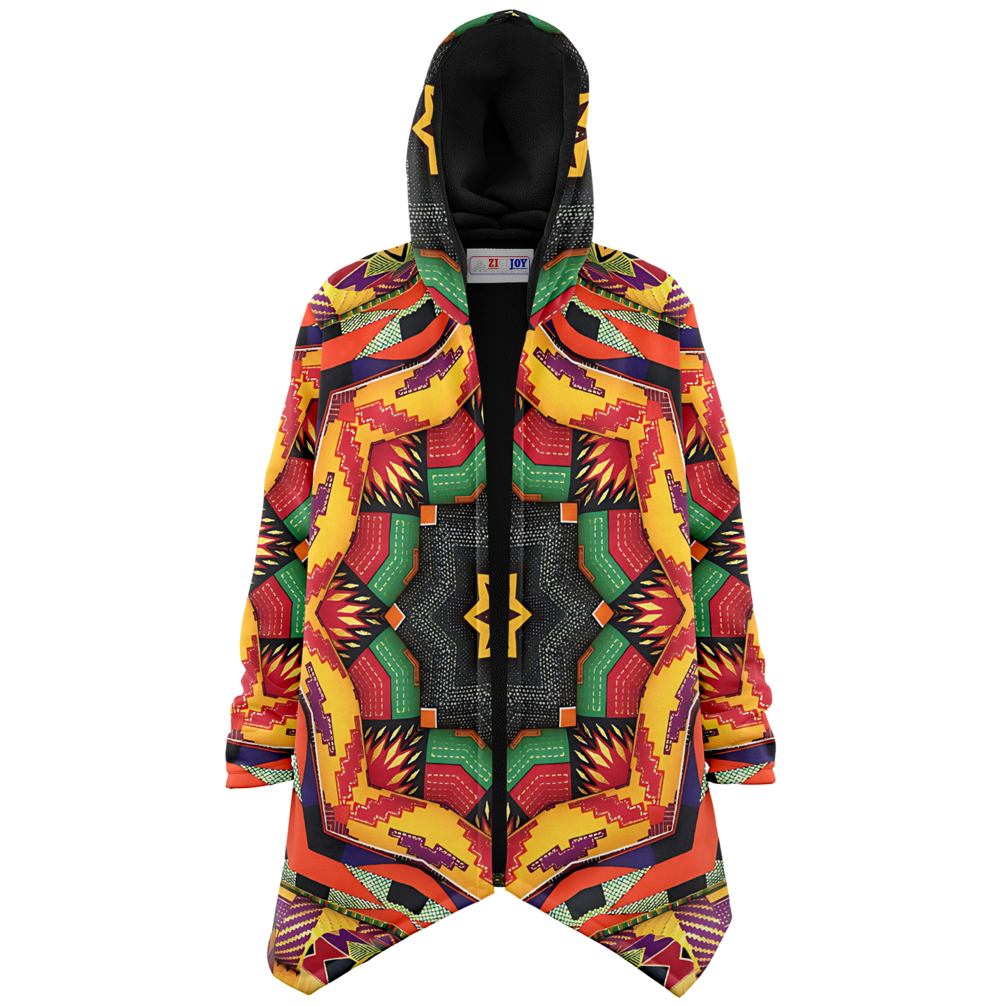 Women's Kaleidoscope Tribal Pattern All Over Print Microfleece Cloak
