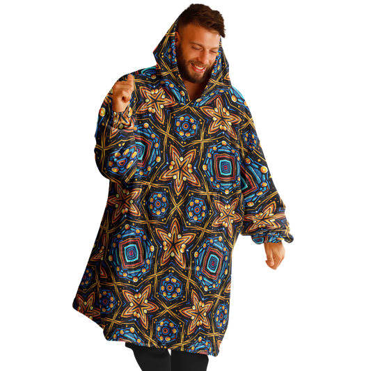 Men's Bohemian Mosaic Star Pattern All Over print Snug Hoodie Economy