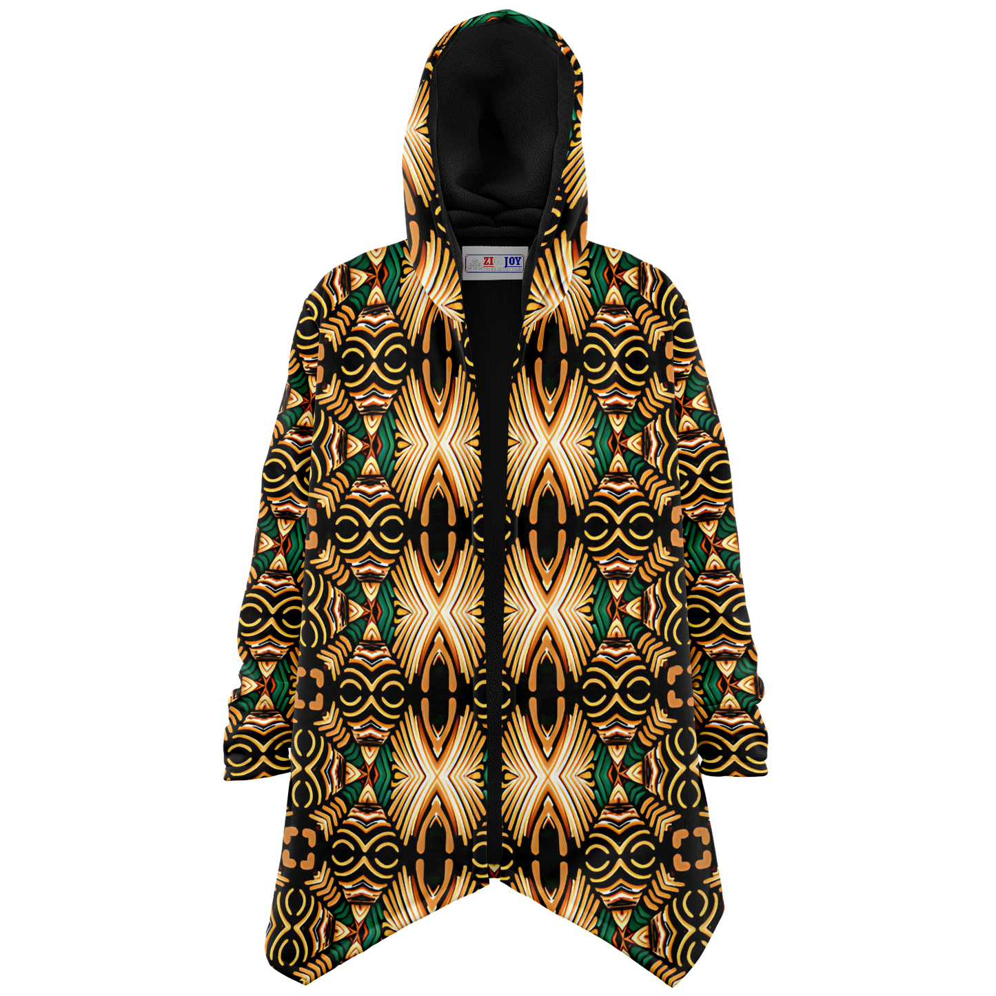 Men's Tribal Geometric Print Microfleece Cloak