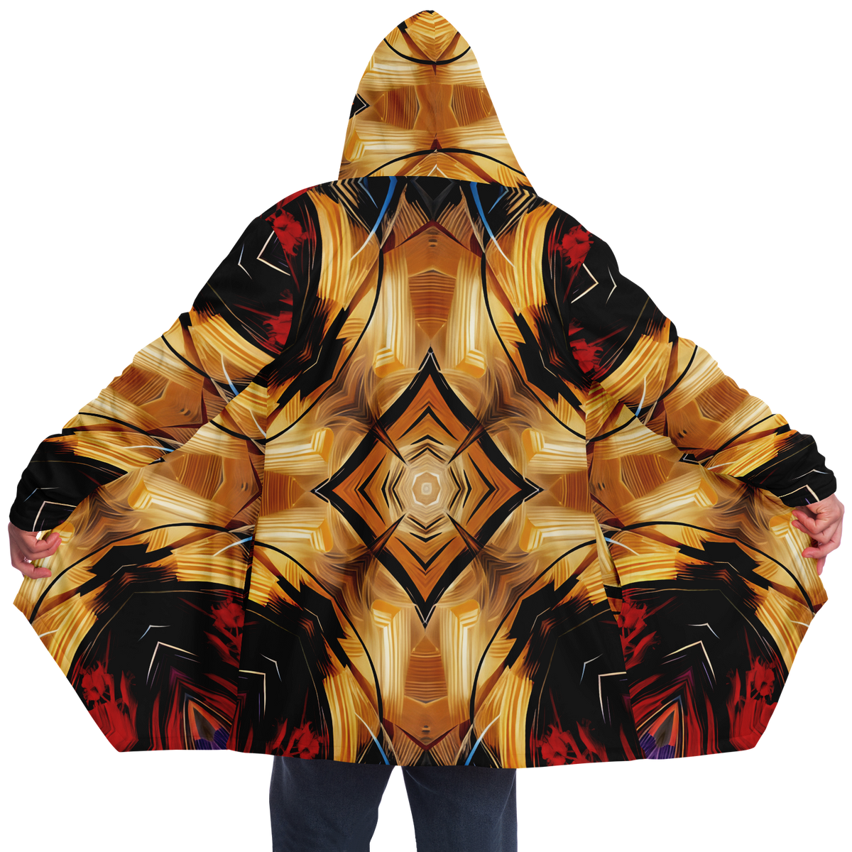 Men's Geometric Kaleidoscope Pattern Design All Over Print Microfleece Cloak