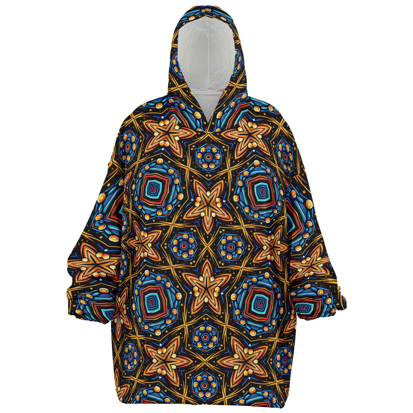 Men's Bohemian Mosaic Star Pattern All Over print Snug Hoodie Economy