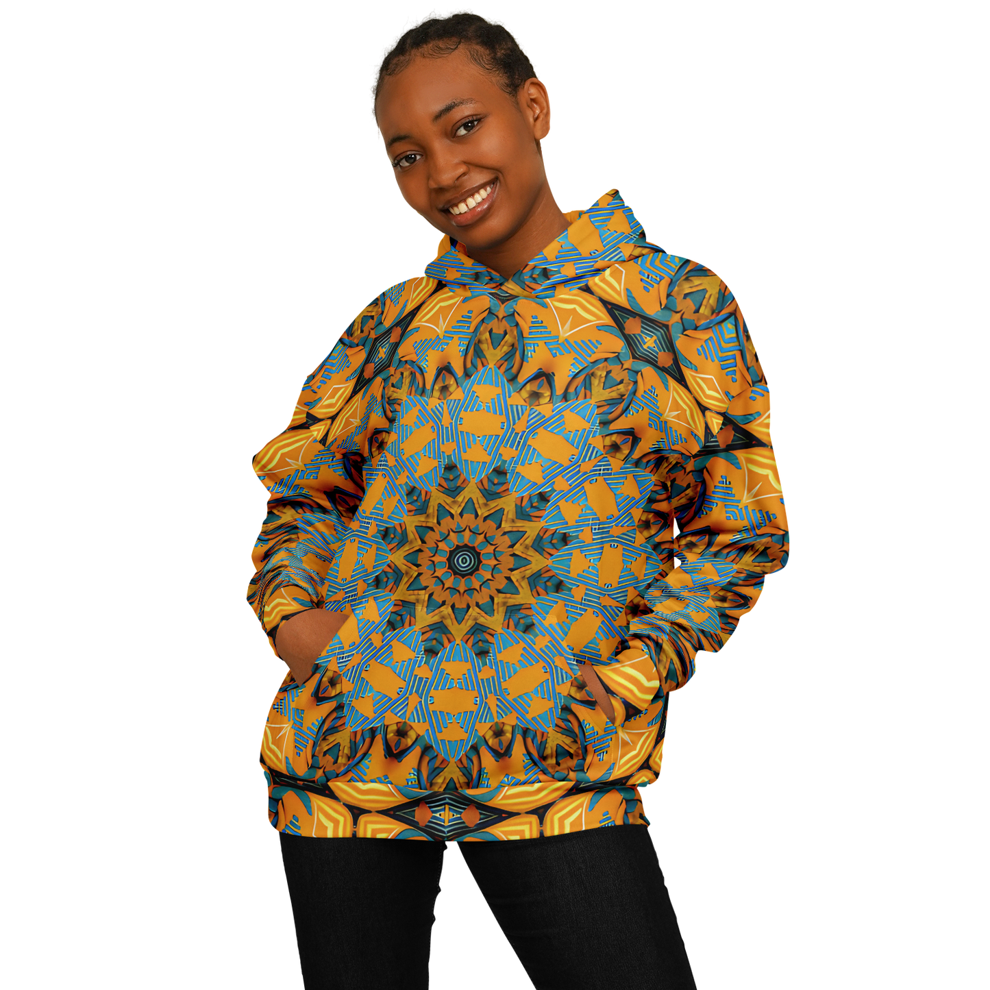 Women's Boho Mosaic Patterned Heavyweight Oversized Hoodie