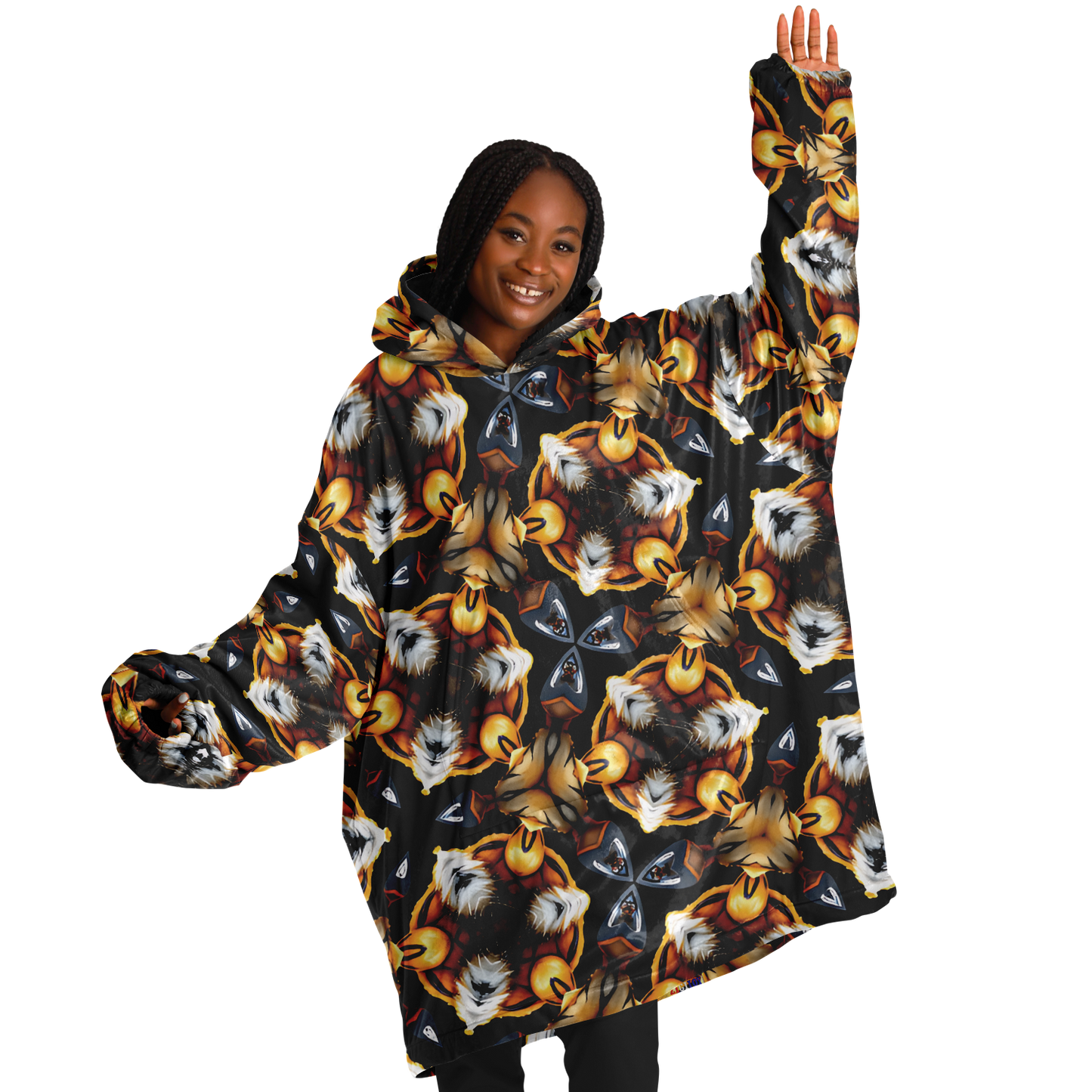 Women's Golden Kaleidoscope Pattern Snug Hoodie