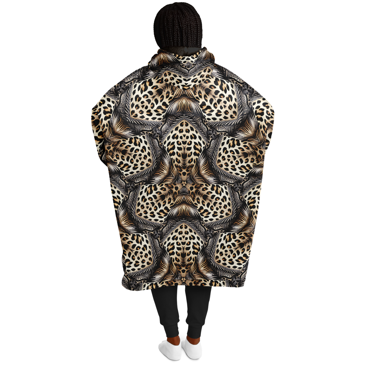 Women's Kaleidoscope Leopard  Pattern All-Over Print Snug Hoodie Snug Hoodie