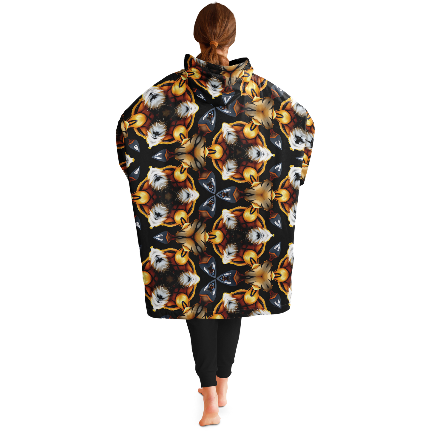 Women's Golden Kaleidoscope Pattern Snug Hoodie