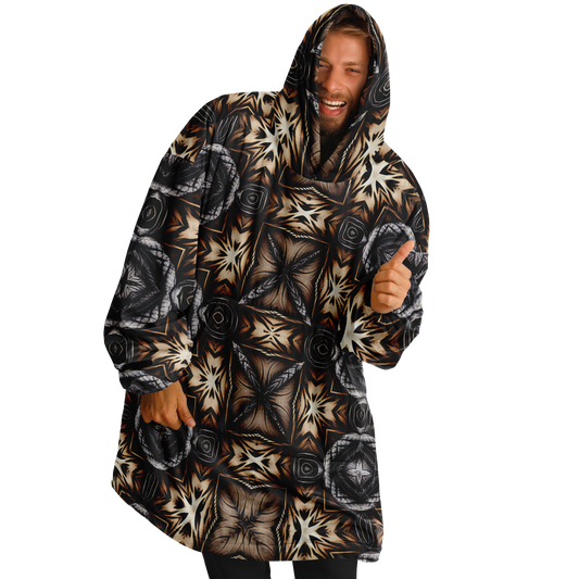 Men's Geometric Kaleidoscope Brown Pattern All Over Print Snug Hoodie