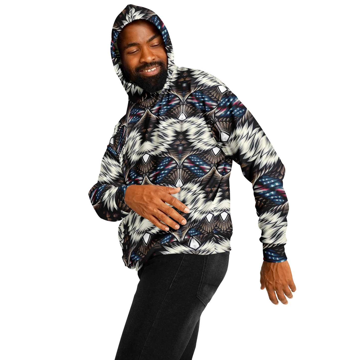Men's Geometric Tribal Pattern All Over Print Heavyweight Oversized Hoodie