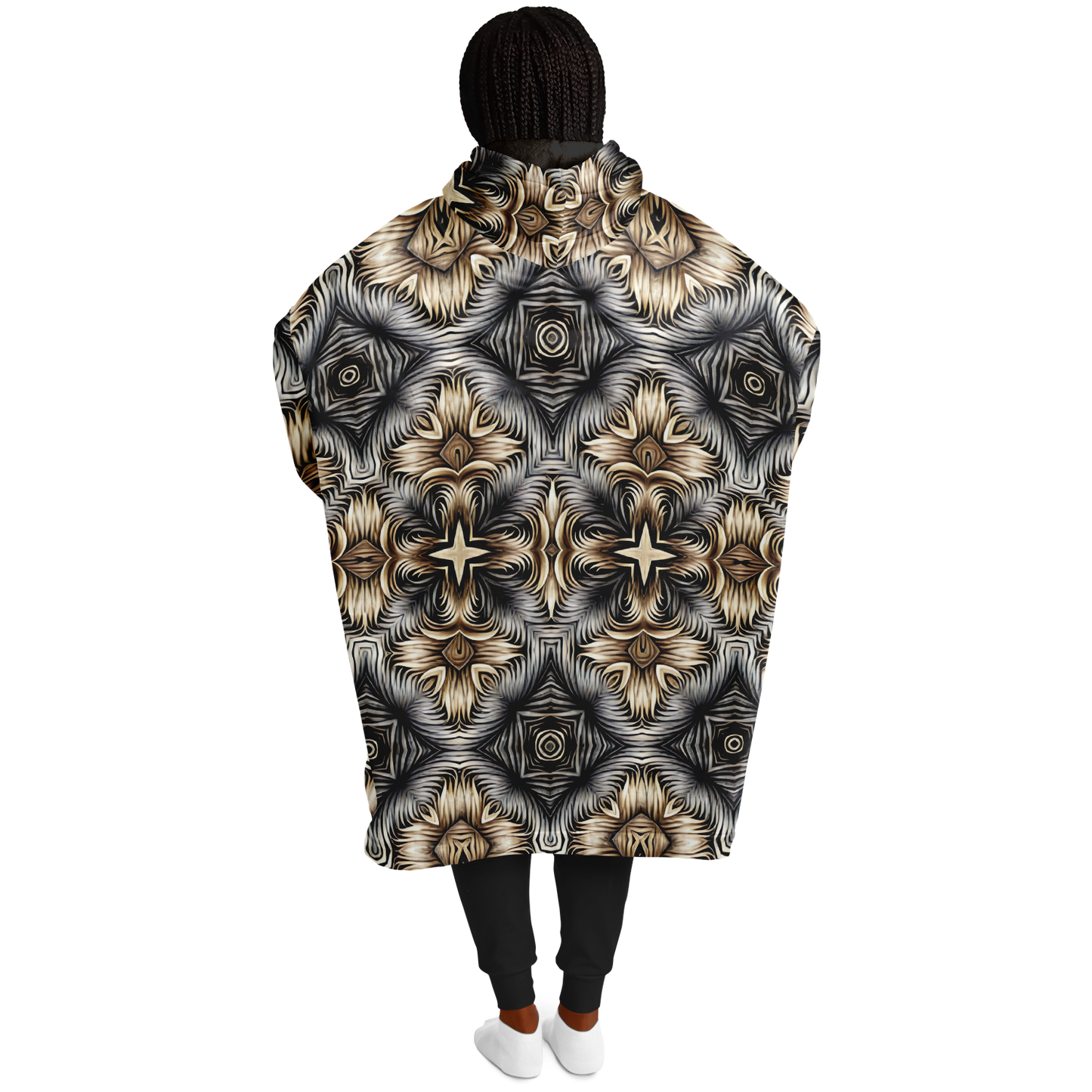Women's Neutral Geometric Floral Pattern All Over print Snug Hoodie
