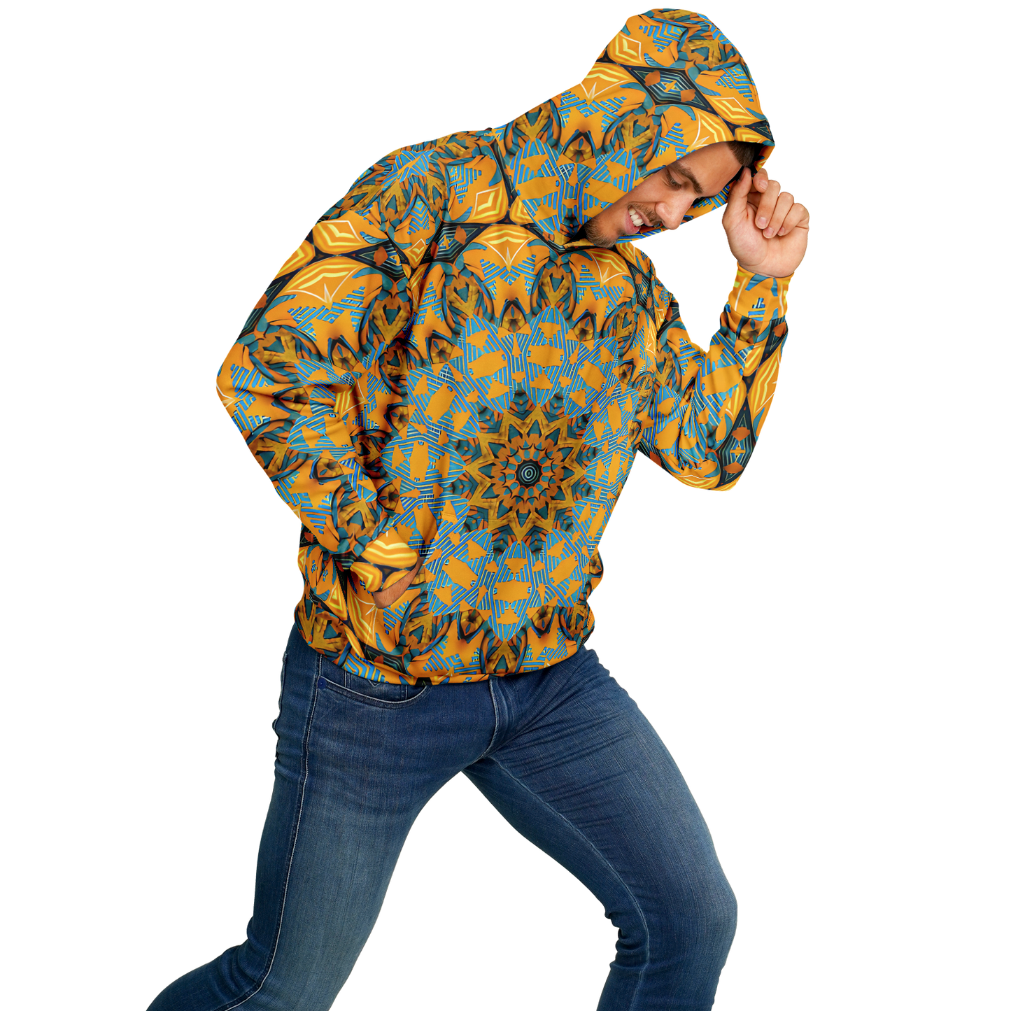Men's Boho Mosaic Pattern Heavyweight Oversized Hoodie