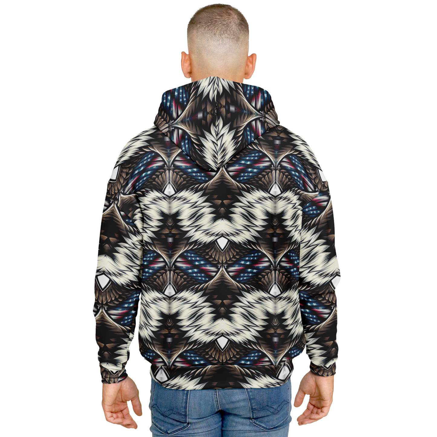 Men's Geometric Tribal Pattern All Over Print Heavyweight Oversized Hoodie