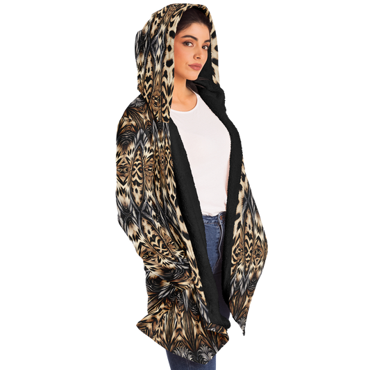 Women's Leopard Trendy Geometric Pattern All-Over Print Microfleece Cloak