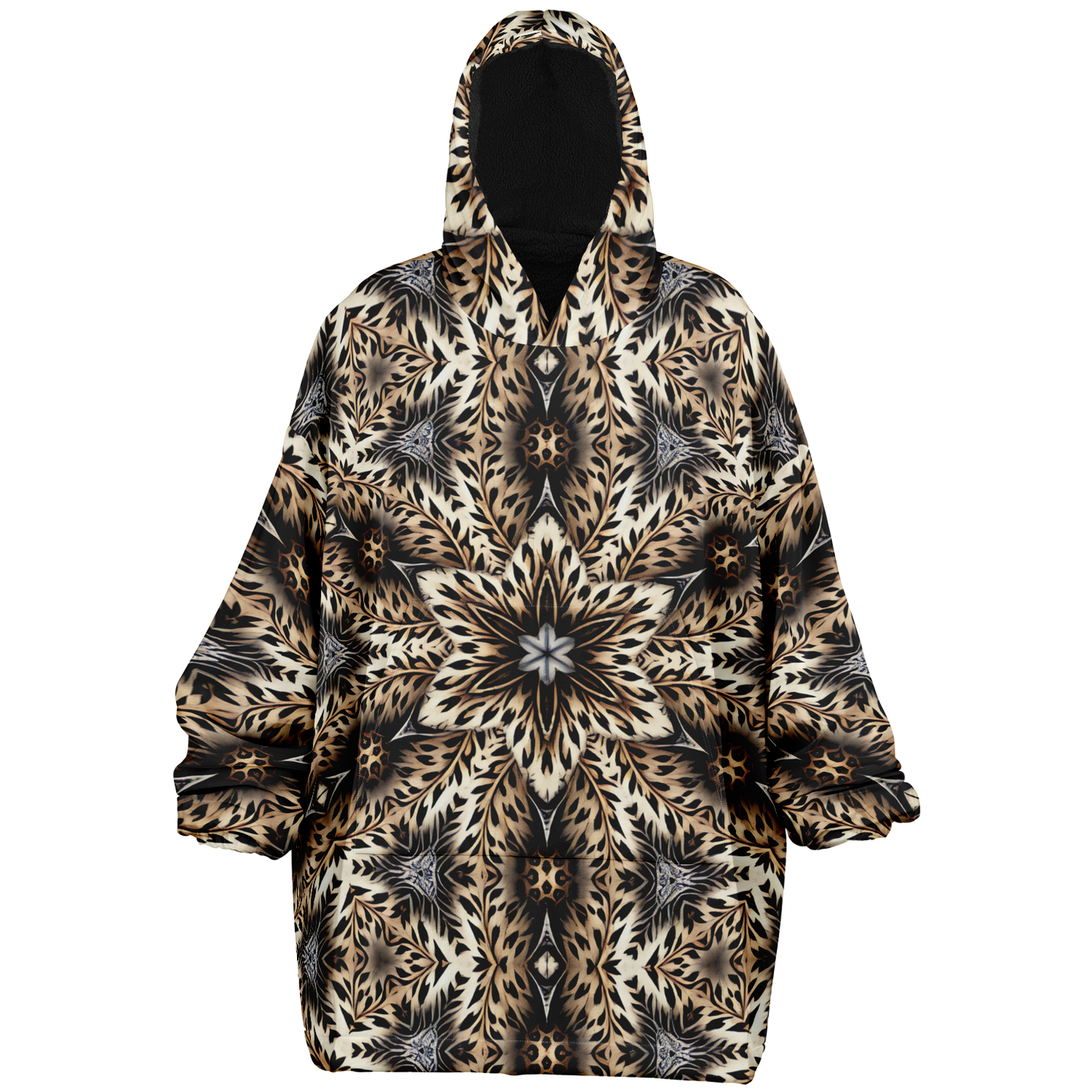 Women's Leopard Kaleidoscope Pattern All-Over Print Snug Hoodie
