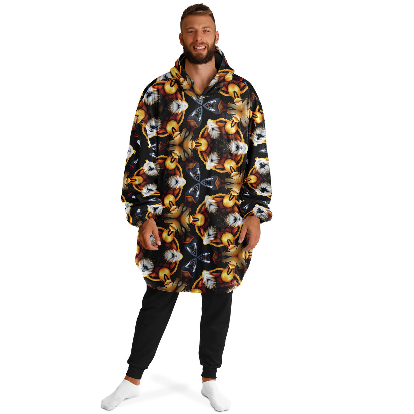 Men's Golden Kaleidoscope Pattern Snug Hoodie
