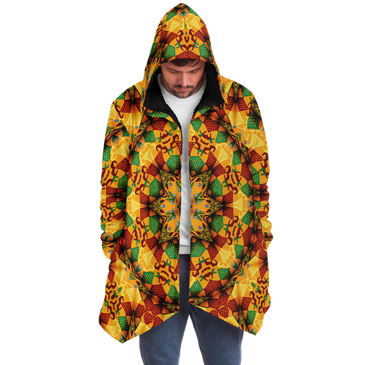 Men's Autumn Kaleidoscope Floral Pattern Microfleece Cloak