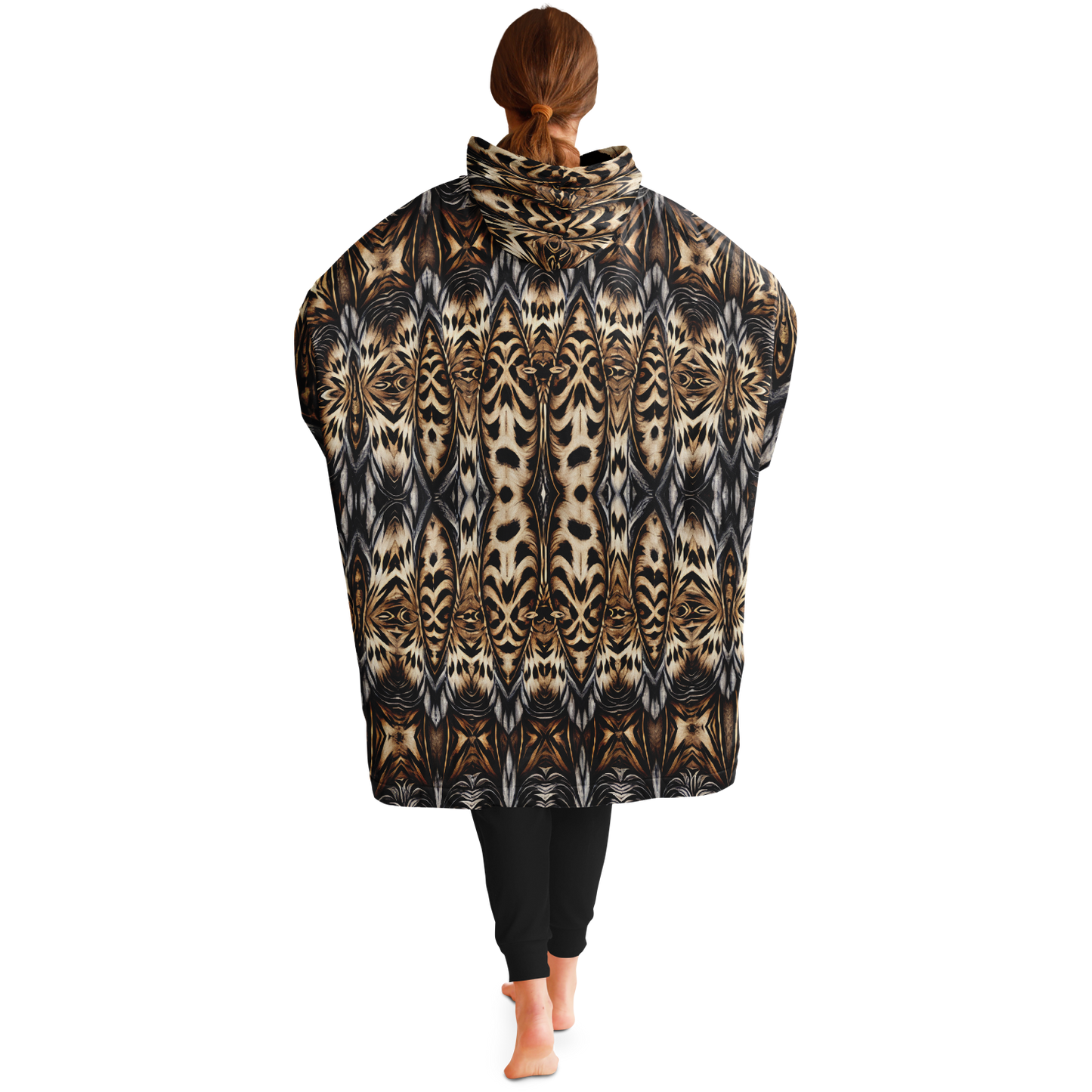 Women's Leopard Trendy Geometric Pattern All-Over Print Snug Hoodie