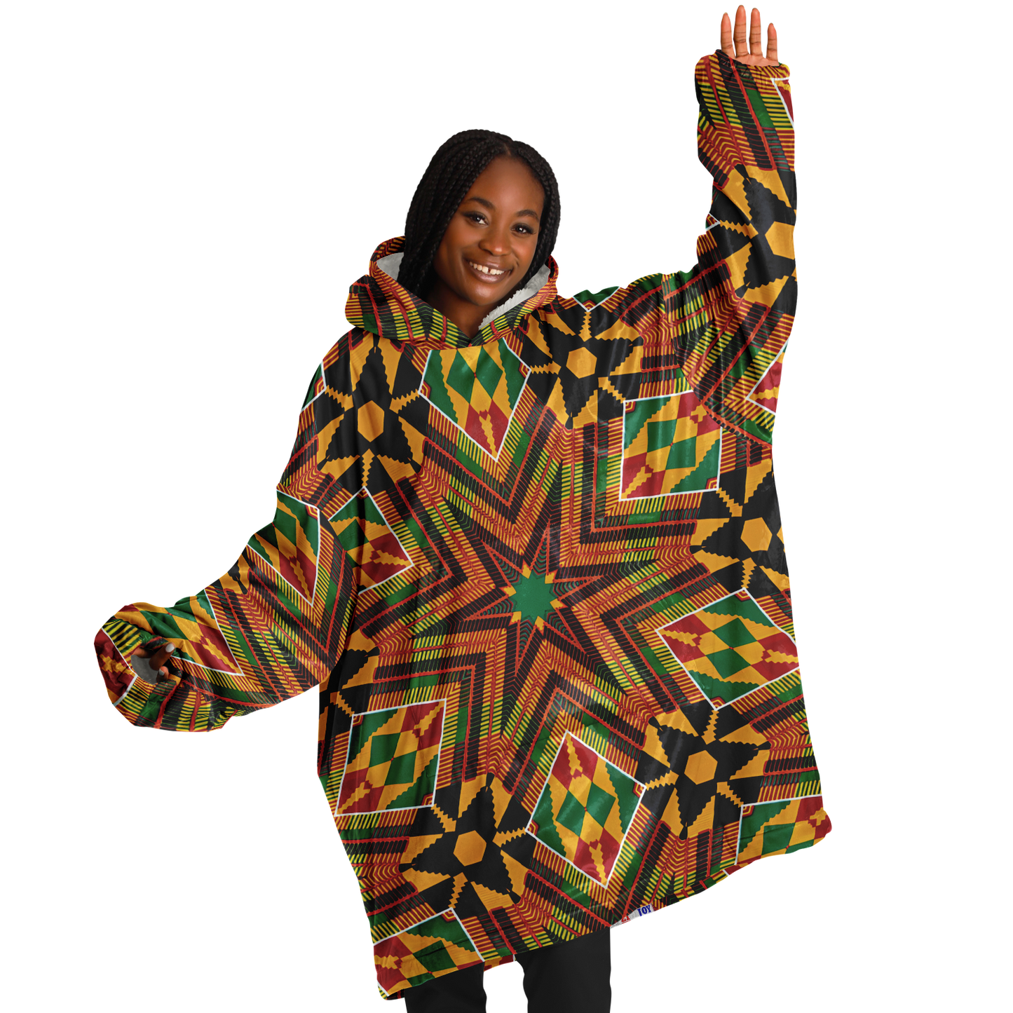 Women's African Kente Inspired Pattern Snug Hoodie