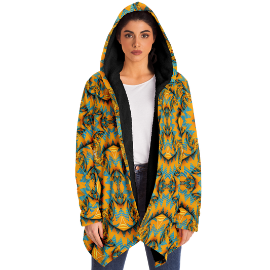 Women's Golden Kaleidoscope Pattern Microfleece Cloak