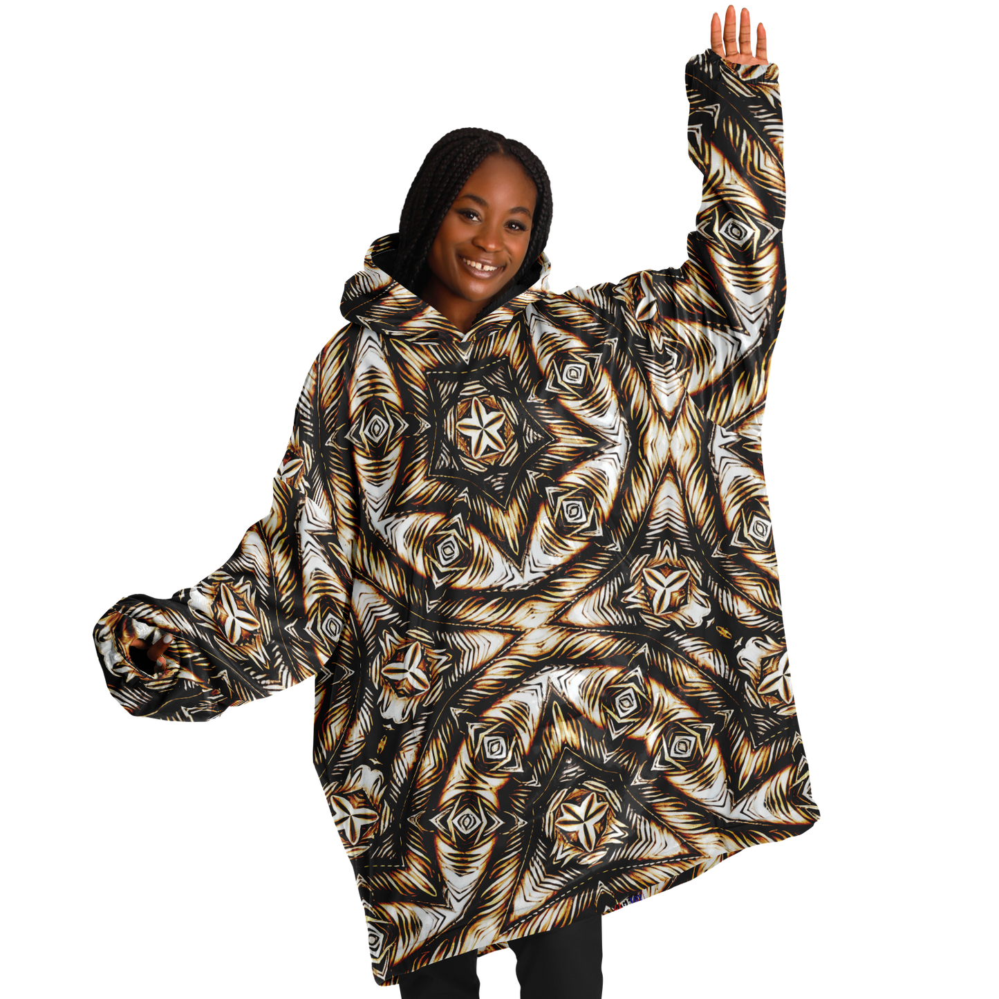 Women's Geometric Pattern All-Over Print Snug Hoodie