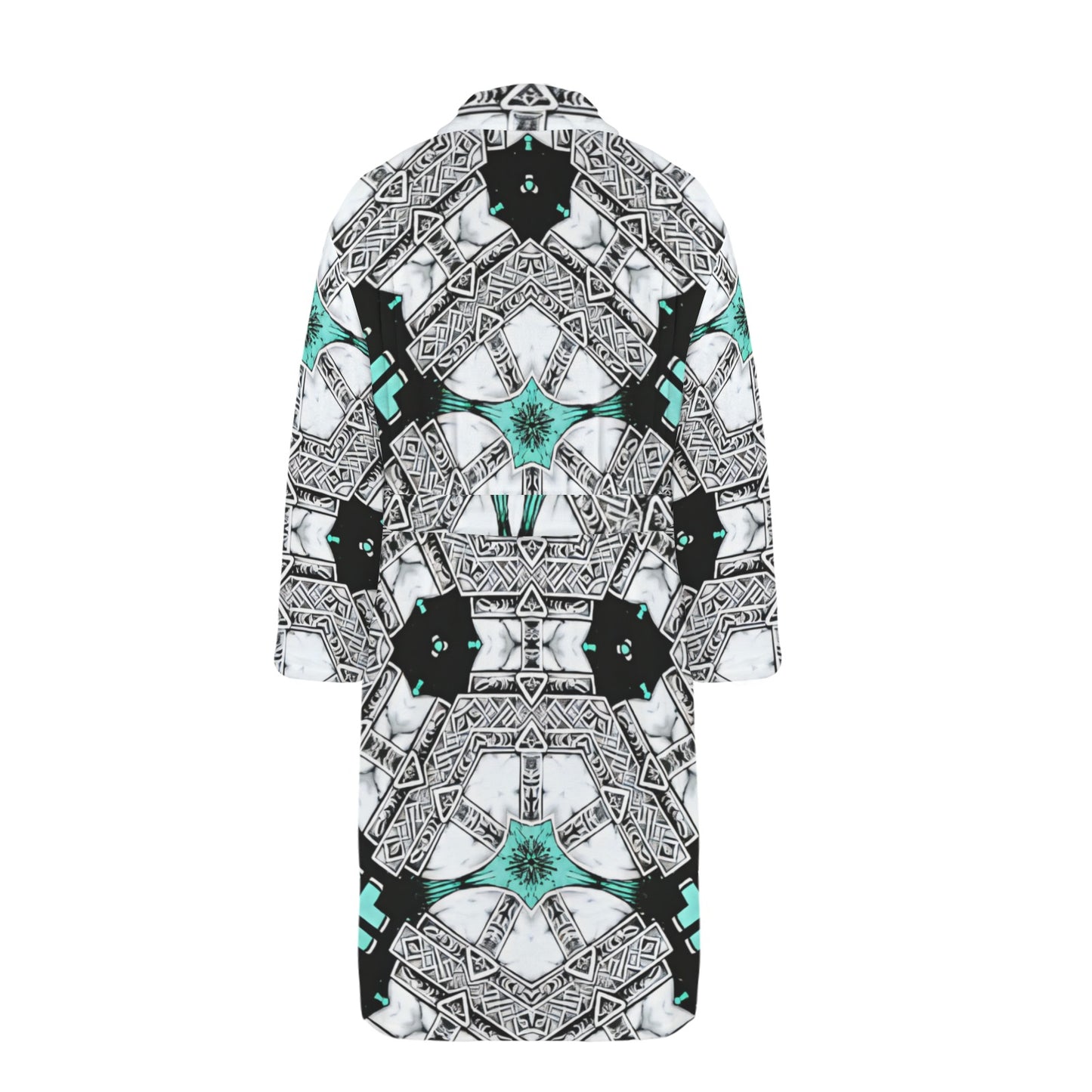Men's Kaleidoscope Geo Pattern All Over Print Belted Sleep Robe