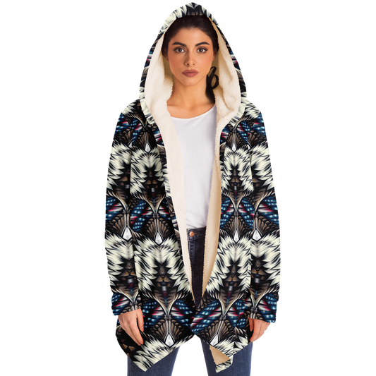 Women's Bold Geometric Pattern All-Over Print Microfleece Cloak