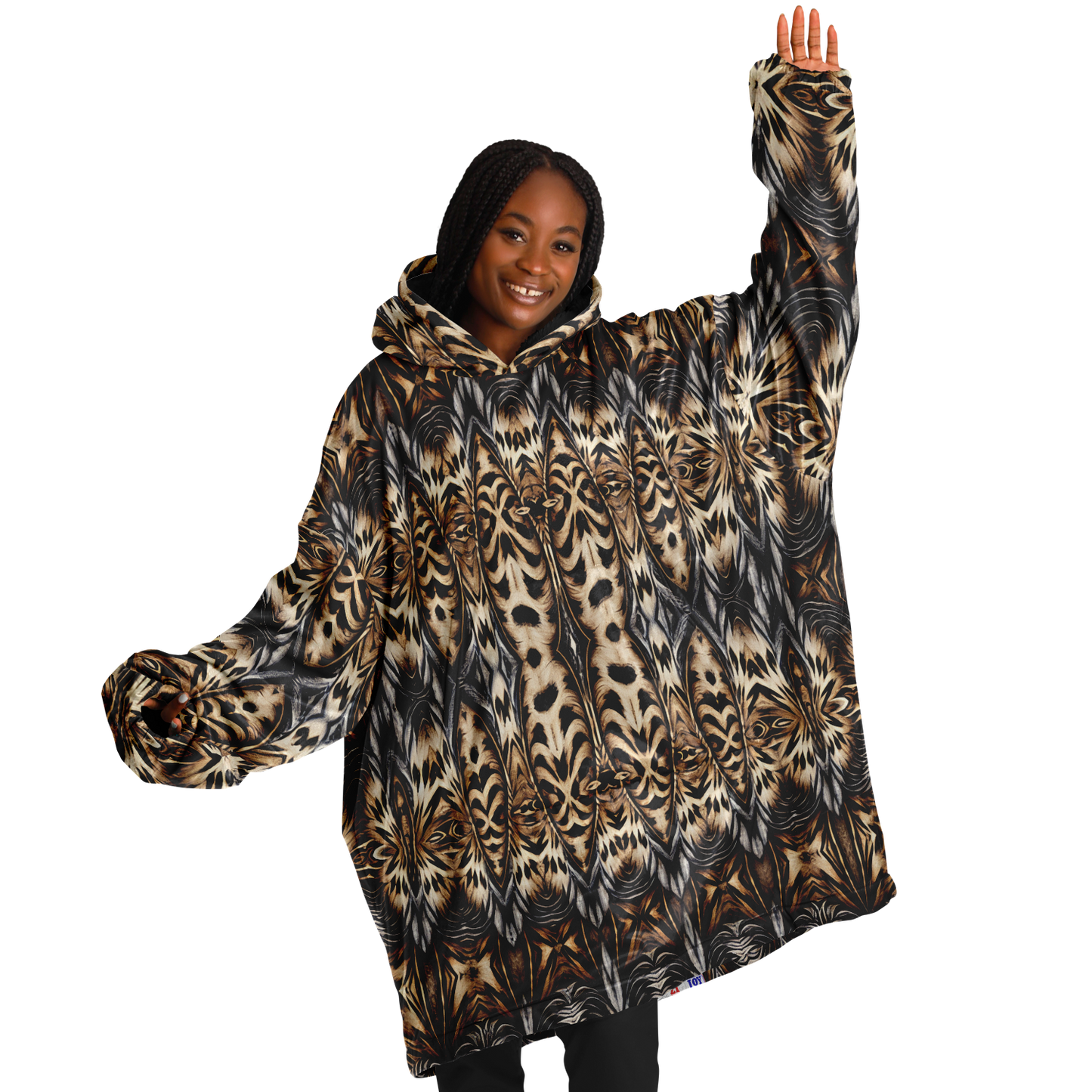 Women's Leopard Trendy Geometric Pattern All-Over Print Snug Hoodie