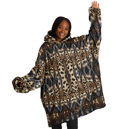 Women's Leopard Trendy Geometric Pattern All-Over Print Snug Hoodie