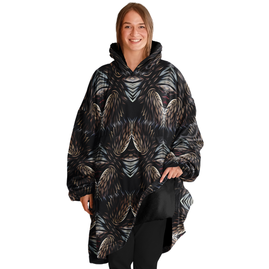 Women's Abstract Dark Kaleidoscope Pattern All Over Print Snug Hoodie