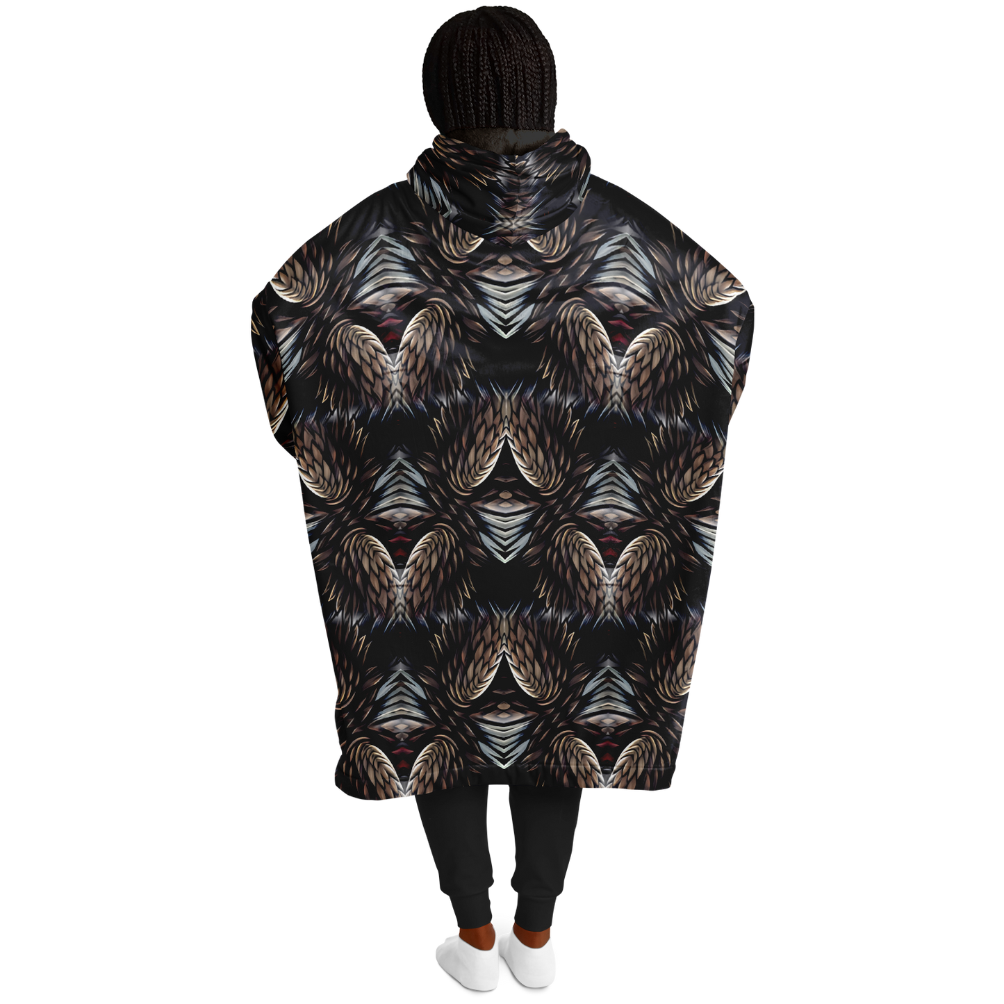 Women's Abstract Dark Kaleidoscope Pattern All Over Print Snug Hoodie