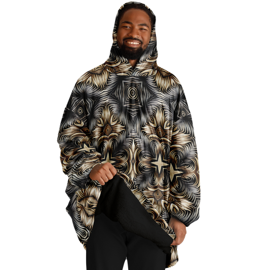 Men's Neutral Geometric Floral Pattern All Over print Snug Hoodie