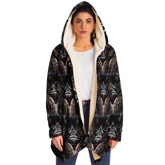 Women's Abstract Dark Kaleidoscope Pattern All Over Print Microfleece Cloak