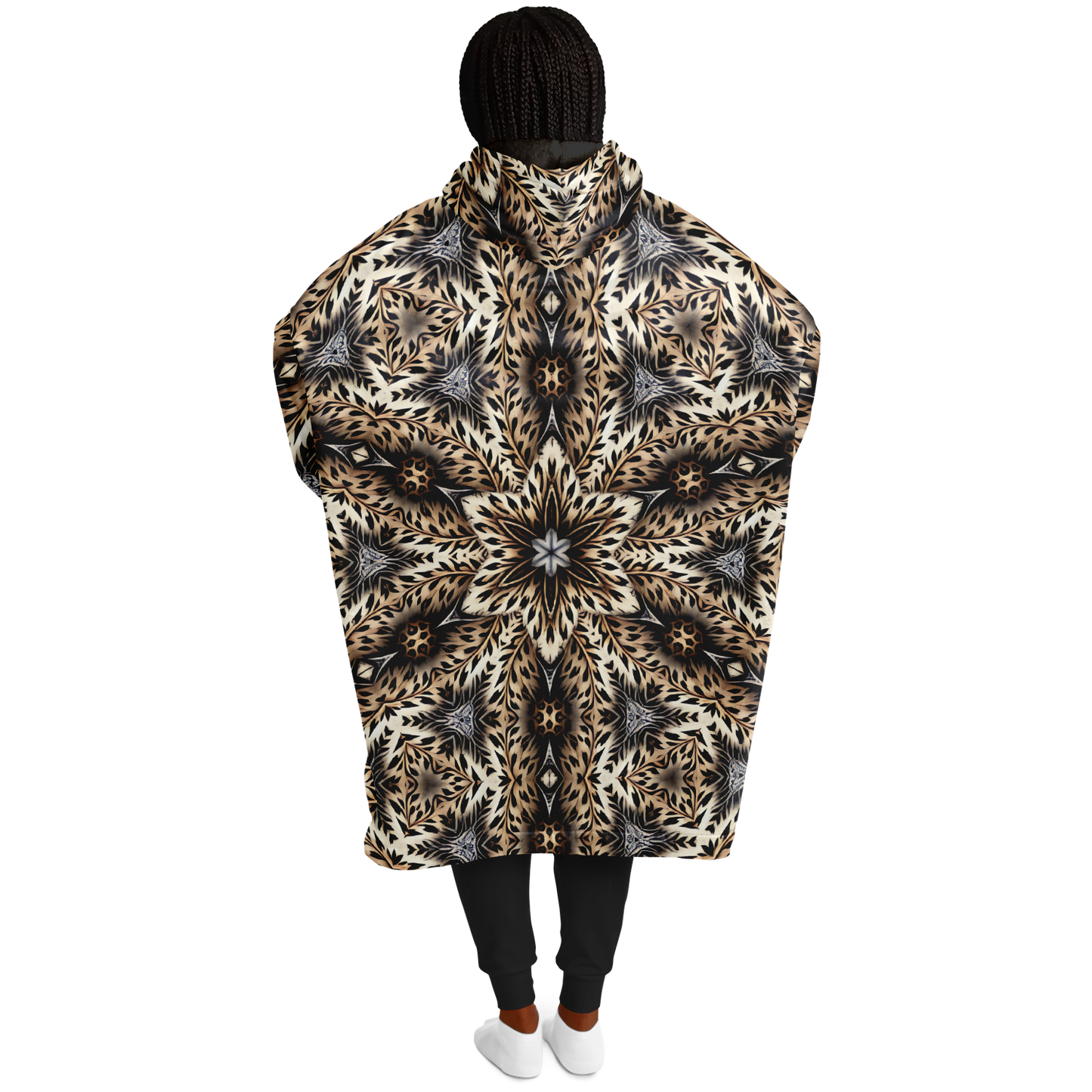 Women's Leopard Kaleidoscope Pattern All-Over Print Snug Hoodie