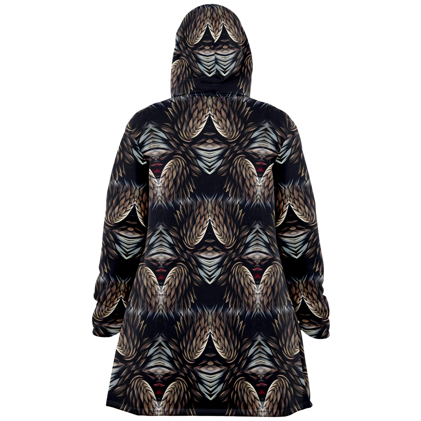 Women's Abstract Dark Kaleidoscope Pattern All Over Print Microfleece Cloak