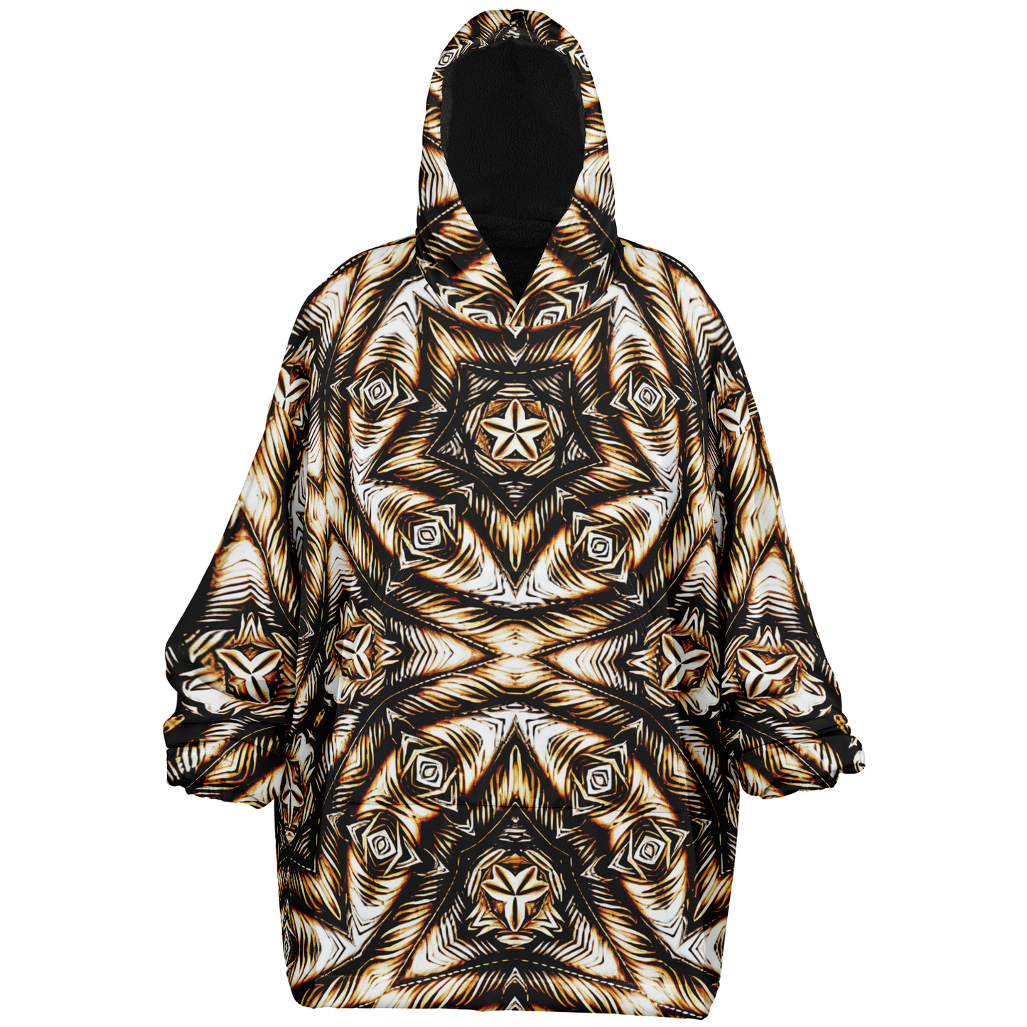 Men's Geometric Pattern All-Over Print Snug Hoodie