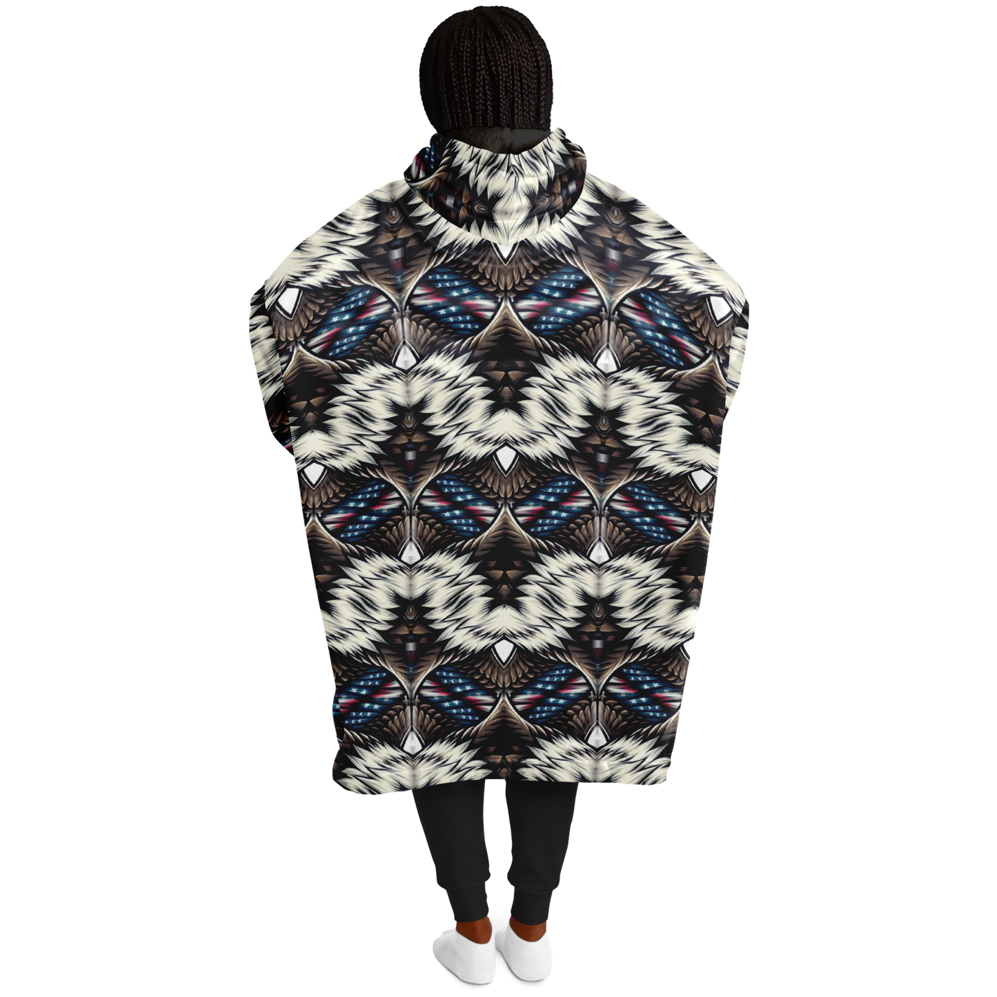 Women's Geometric Tribal Pattern All Over Print Snug Hoodie
