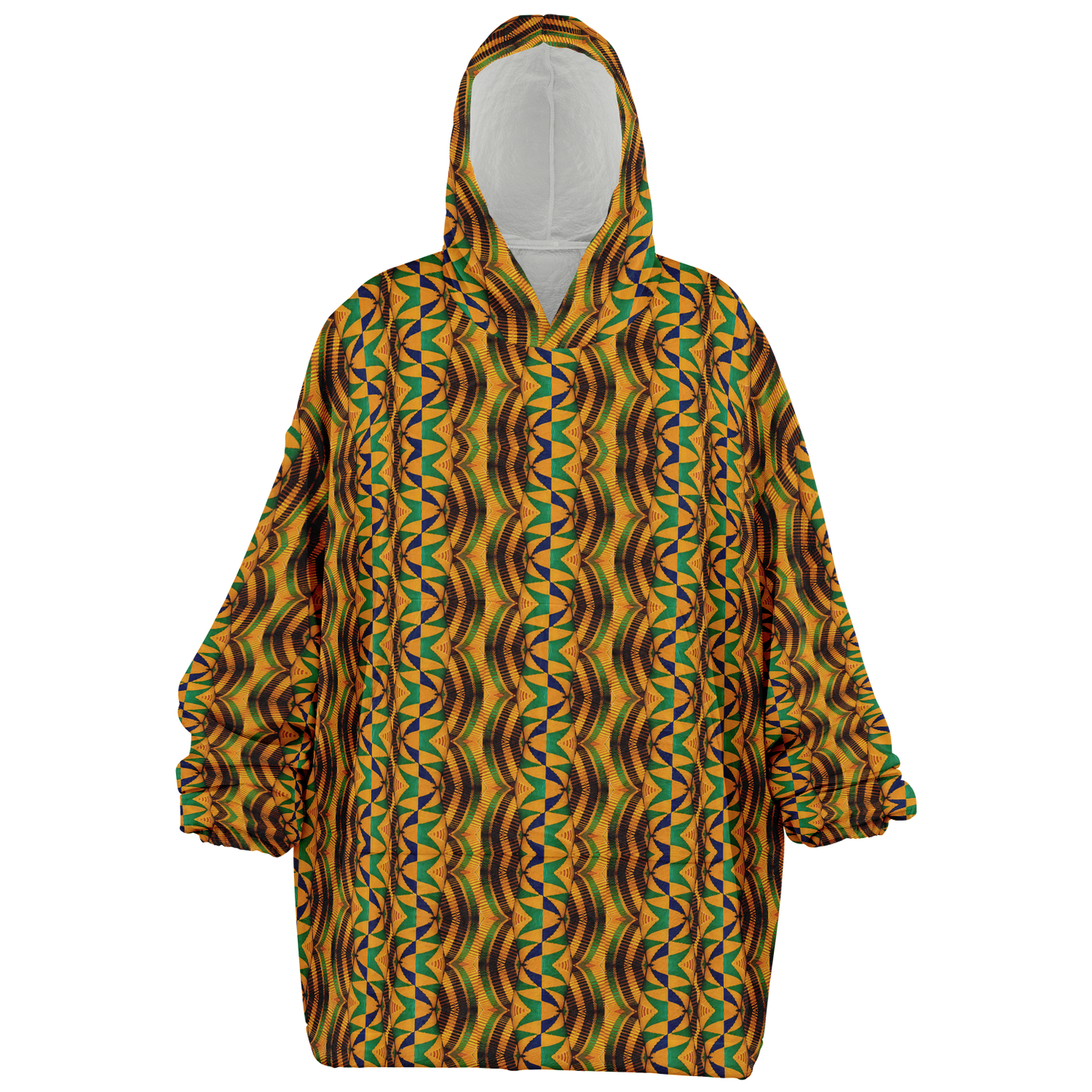 Men's African Kente Geometric Pattern All-Over Print Snug Hoodie Economy