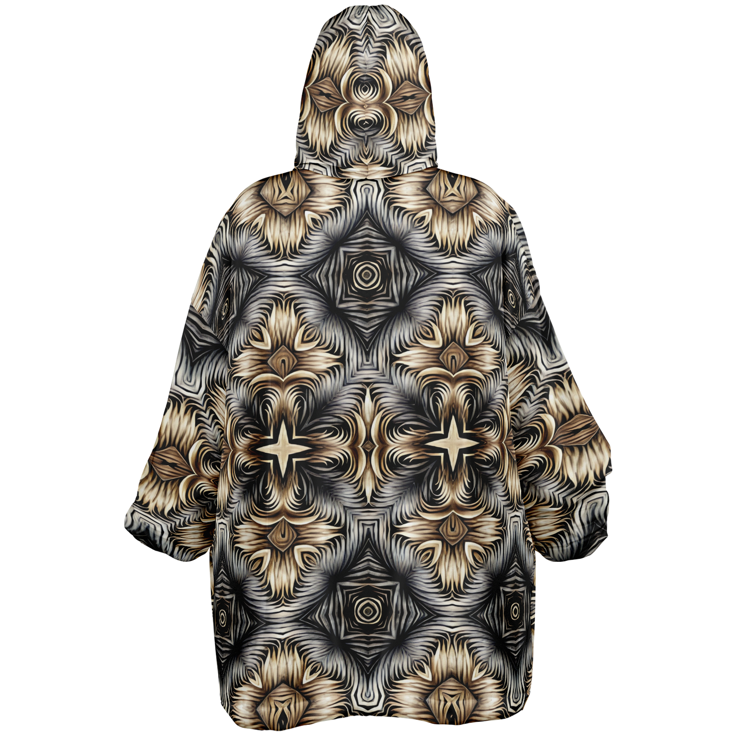 Men's Neutral Geometric Floral Pattern All Over print Snug Hoodie
