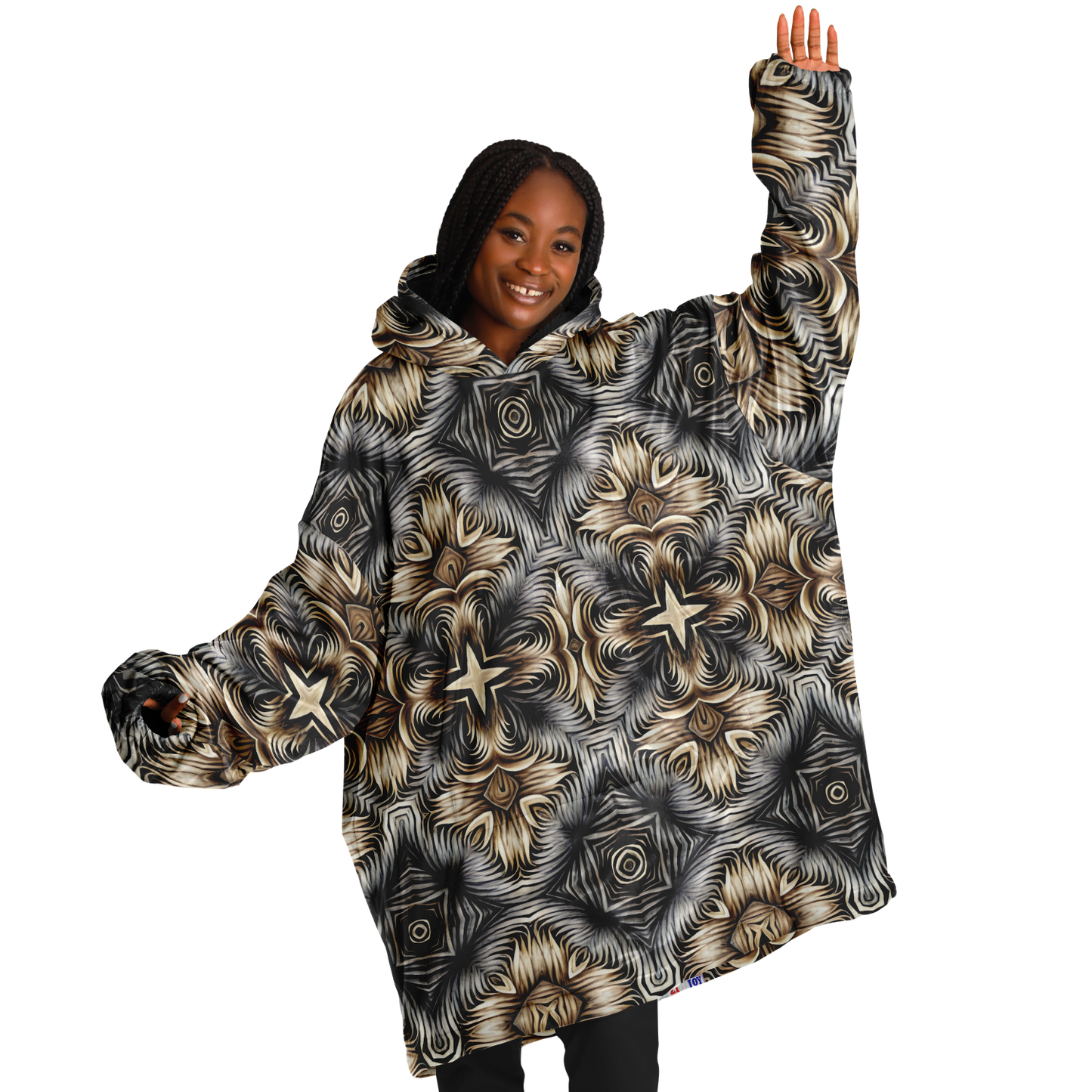 Women's Neutral Geometric Floral Pattern All Over print Snug Hoodie