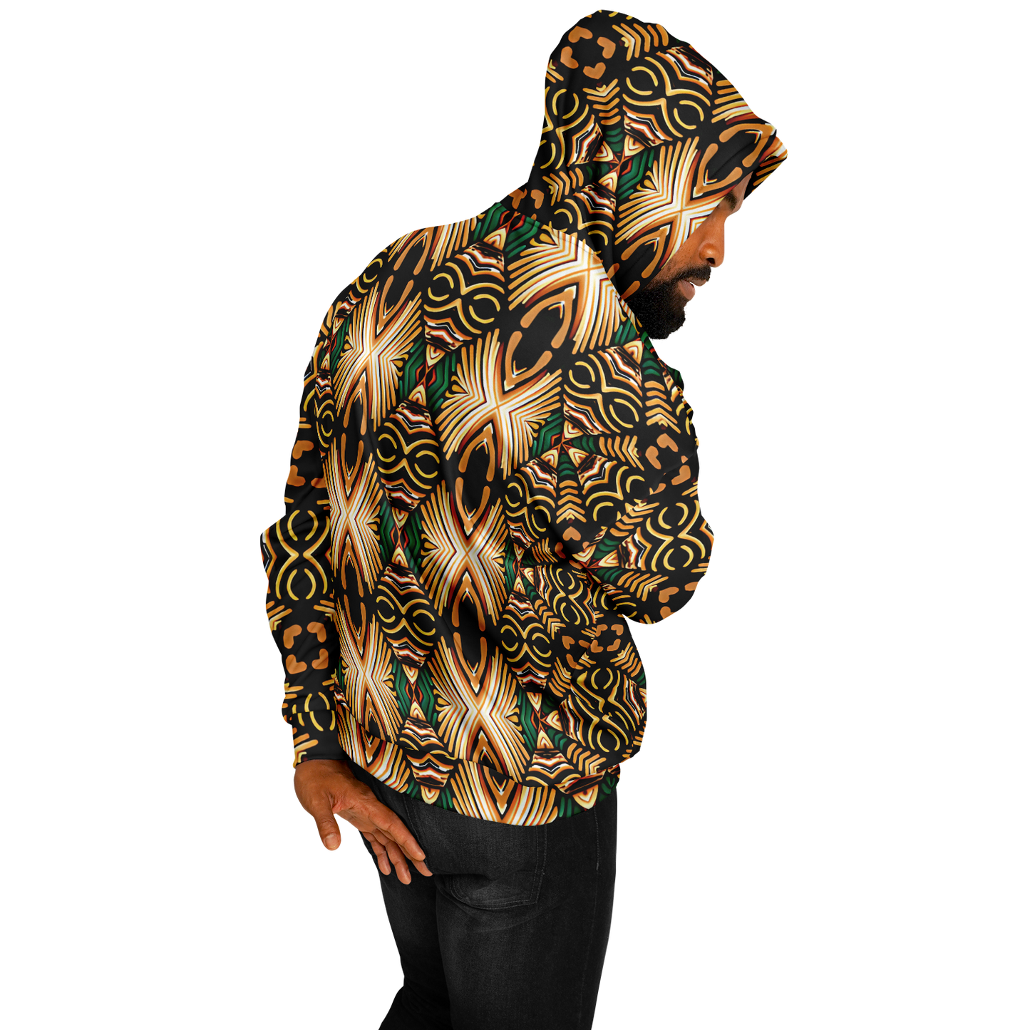 Men's Tribal Geometric Print Heavyweight Oversized Hoodie