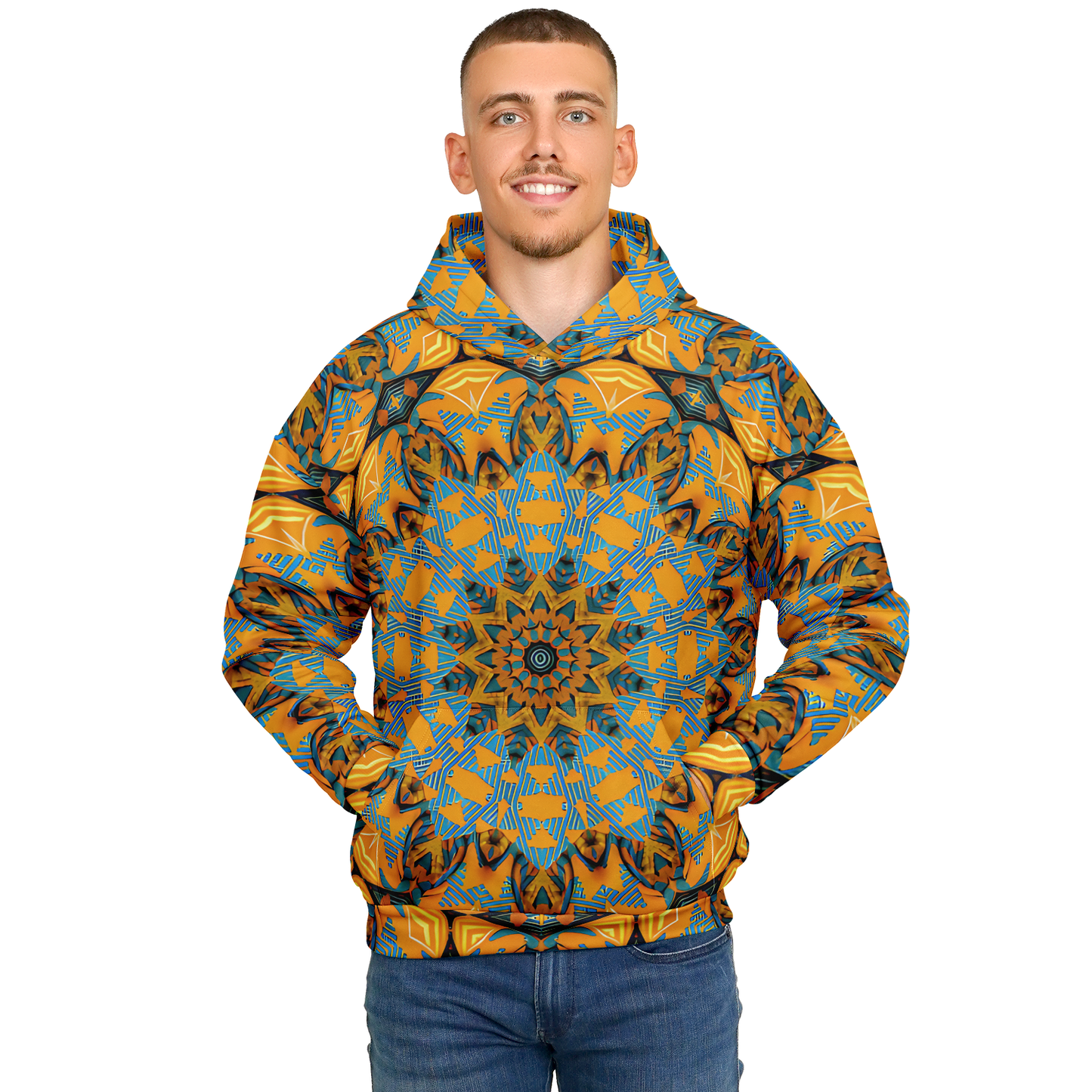 Men's Boho Mosaic Pattern Heavyweight Oversized Hoodie