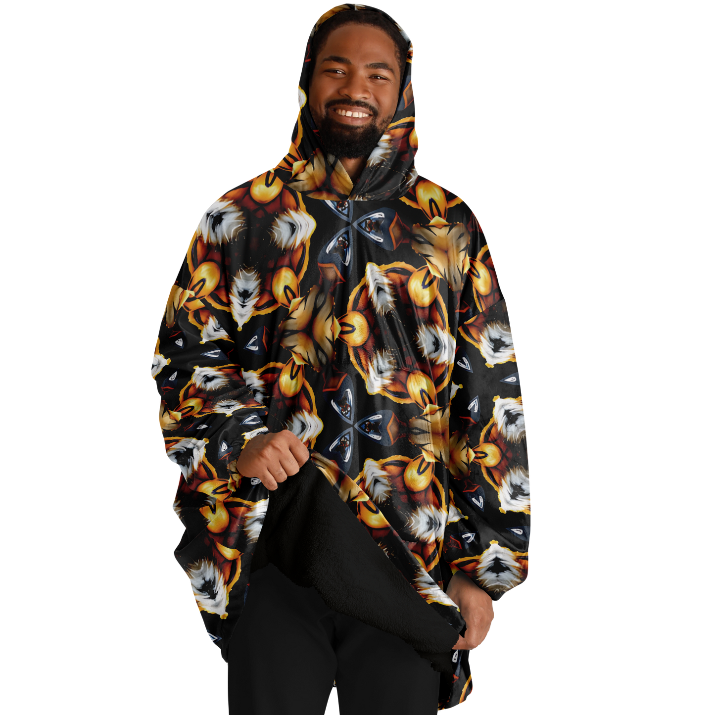 Men's Golden Kaleidoscope Pattern Snug Hoodie